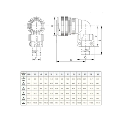 10 Kontak Kablo Tip 90° Açılı Dişi Askeri Konnektör (VG 95234)