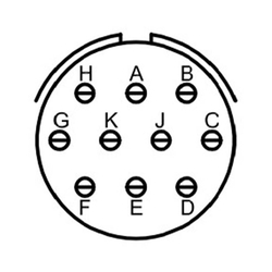 10 Kontak Panel Tip 180° (Düz) Açılı Erkek Askeri Konnektör (MIL-DTL-26482 S1)