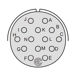 14 Kontak Panel Tip 180° (Düz) Açılı Dişi Askeri Konnektör (MIL-DTL-5015)