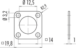 Seal for rectangular flange connector, metal