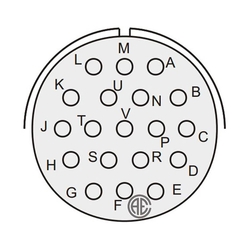 19 Kontak Panel Tip 180° (Düz) Açılı Erkek Askeri Konnektör (MIL-DTL-5015)