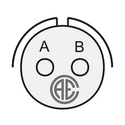 2 Kontak Kablo Tip 180° (Düz) Açılı Erkek Askeri Konnektör (MIL-DTL-5015)