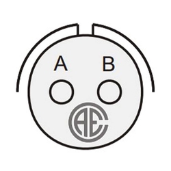 2 Kontak Kablo Tip 180° (Düz) Açılı Erkek Askeri Konnektör (MIL-DTL-5015)