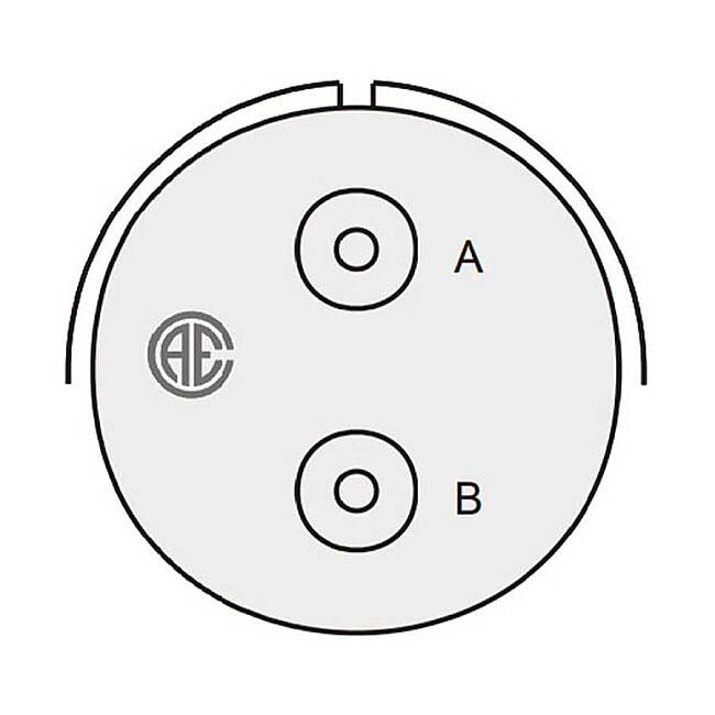 2 Kontak Kablo Tip 90° Açılı Erkek Askeri Konnektör (MIL-DTL-5015) - 2