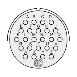 24 Kontak Duvar Tip 180° (Düz) Açılı Erkek Askeri Konnektör (MIL-DTL-5015)