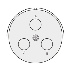 3 Kontak Duvar Tip 180° (Düz) Açılı Erkek Askeri Konnektör (VG 95234)