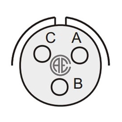 3 Kontak Kablo Tip 180° (Düz) Açılı Dişi Askeri Konnektör (VG 95234)