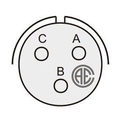 3 Kontak Kablo Tip 180° (Düz) Açılı Erkek Askeri Konnektör (MIL-DTL-5015)