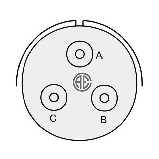 3 Kontak Kablo Tip 90° Açılı Erkek Askeri Konnektör (MIL-DTL-5015) - 2