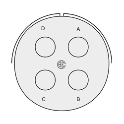 4 Kontak Duvar Tip 180° (Düz) Açılı Askeri Konnektör (MIL-DTL-5015)