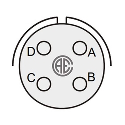 4 Kontak Kablo Tip 180° (Düz) Açılı Dişi Askeri Konnektör (MIL-DTL-5015)