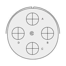 4 Kontak Kablo Tip 180° (Düz) Açılı Erkek Askeri Konnektör (VG 95234)