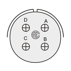 4 Kontak Panel Tip 180° (Düz) Açılı Erkek Askeri Konnektör (MIL-DTL-5015)