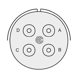 4 Kontak Panel Tip 180° (Düz) Açılı Erkek Askeri Konnektör (MIL-DTL-5015)