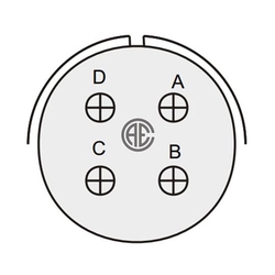 4 Kontak Panel Tip 180° (Düz) Açılı Erkek Askeri Konnektör (VG 95234)