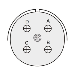 4 Kontak Panel Tip 180° (Düz) Açılı Erkek Askeri Konnektör (VG 95234)