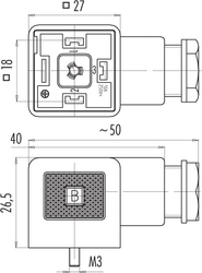 Size A female connector (panel mount), Contacts: 2+PE, 6.0 - 8.0 mm, not shielded, screw clamp, IP40 without seal, UL, ESTI+, VDE