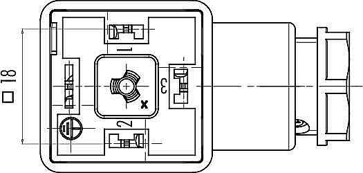 Size A female connector (panel mount), Contacts: 2+PE, 8.0 - 10.0 mm, not shielded, screw clamp, IP40 without seal, VDE, ESTI+ - 3