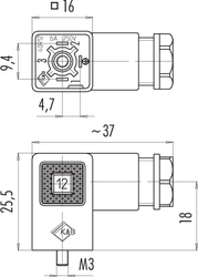 M18, Seri 230 İçin C(industry) Size Valf Konnektörü