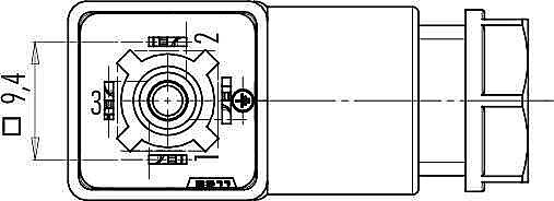 Size C (industry) female connector (panel mount), Contacts: 3+PE, 4.0 - 6.0 mm, not shielded, screw clamp, IP40 without seal - 3