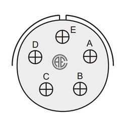 5 Kontak Kablo Tip 180° (Düz) Açılı Dişi Askeri Konnektör (MIL-DTL-5015)