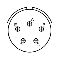 5 Kontak Kablo Tip 180° (Düz) Açılı Erkek Askeri Konnektör (MIL-DTL-26482 S1)