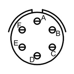 6 Kontak Kablo Tip 180° (Düz) Açılı Erkek Askeri Konnektör (MIL-DTL-26482 S1)