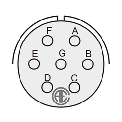 7 Kontak Kablo Tip 180° (Düz) Açılı Erkek Askeri Konnektör (MIL-DTL-5015)