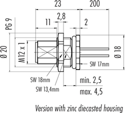 Erkek Panel Tip 4 Kontaklı Konnektör