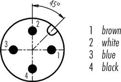 Erkek Panel Tip 4 Kontaklı Konnektör