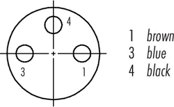 M8 Kablolu Dişi 3 Kontaklı Konnektör