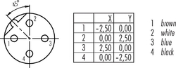 Dişi Kablolu Tip 4 Kontaklı Konnektör