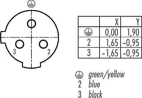 Erkek Kablolu Tip 3 Kontaklı Konnektör - 3