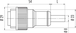 RD24 cable connector, Contacts: 6+PE, shielding is not possible, moulded on cable, IP67, PVC black, 7 x 0.75 mm²