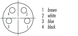 M8 cable connector, Contacts: 4, not shielded, moulded on cable, IP67, UL listed, PUR grey, 4 x 0.34 mm²