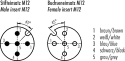 M12, A Kod, 5 Kontak, Dişi/Erkek 2 mt Kablolu Konnektör