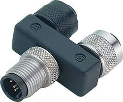 M12-A double distributor box, Contacts: 5/4, not shielded, pluggable, IP68, UL listed, M12x1.0