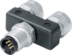 M12-A double distributor box, Contacts: 5, not shielded, pluggable, IP68, UL listed, M12x1.0