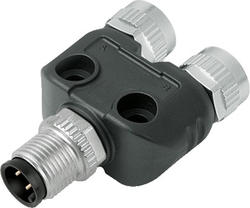 M12-A double distributor box, Contacts: 5, not shielded, pluggable, IP68, UL listed, M12x1.0