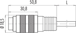 M16 IP67 cable connector, Contacts: 5, not shielded, moulded on cable, IP67, PUR black, 5 x 0.25 mm²