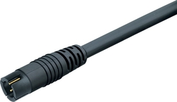 Snap-In IP40 cable connector, Contacts: 3, not shielded, moulded on cable, IP40, PVC black, 3 x 0.25 mm²