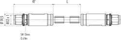 M12-X connecting cord, Contacts: 8, shielded, moulded on cable, IP67, M12x1.0, PUR green, AWG 26/7