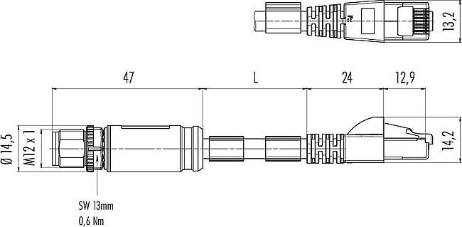 Erkek-RJ45 Kablolu Tip 8 Kontaklı Konnektör - 2