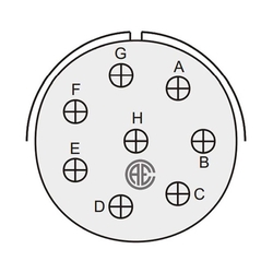 8 Kontak Kablo Tip 90° Açılı Erkek Askeri Konnektör (MIL-DTL-5015)