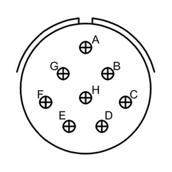 8 Kontak Panel Tip 180° (Düz) Açılı Dişi Askeri Konnektör (MIL-DTL-26482 S1)