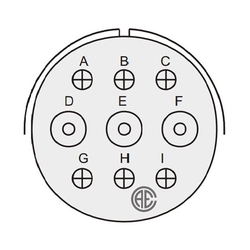 9 Kontak Kablo Tip 180° (Düz) Açılı Dişi Askeri Konnektör (VG 95234)