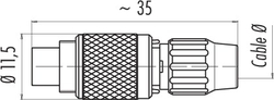 M9 IP40 cable connector, Contacts: 3, 3.0 - 4.0 mm, shielding is not possible, solder, IP40