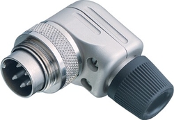 M16 IP40 male angled connector, Contacts: 8 DIN, 6.0 - 8.0 mm, shieldable, solder, IP40