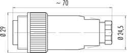 RD24 cable connector, Contacts: 6+PE, 6.0 - 8.0 mm, shielding is not possible, crimp (Crimp contacts must be ordered separately), IP67, PG9