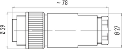 RD24 cable connector, Contacts: 3+PE, 8.0 - 10.0 mm, shielding is not possible, screw clamp, IP67, PG11, PG11